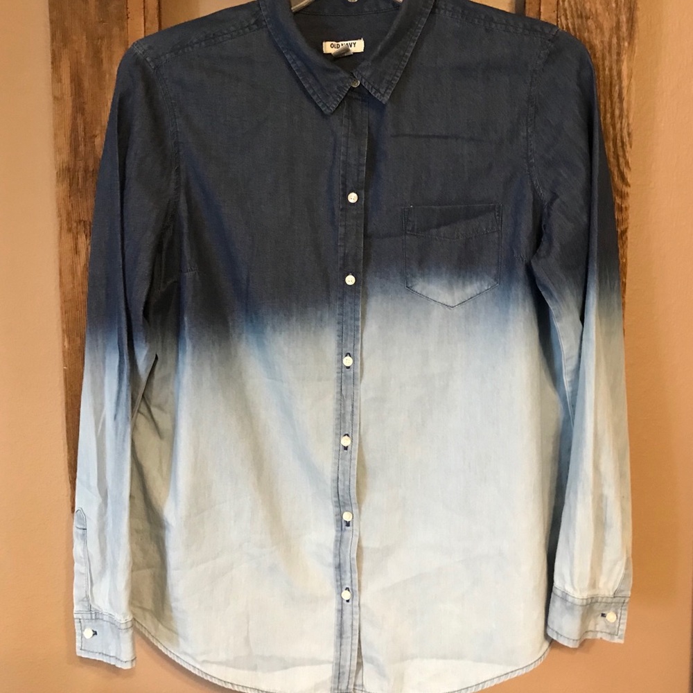 Women’s Old Navy Two-Tone Denim Shirt LG